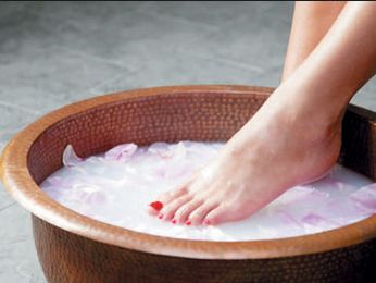 A footbath with epsom salt detoxifies and relaxes you