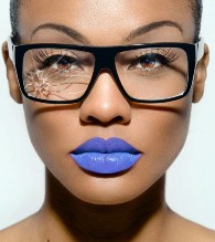 Dark blue lip color